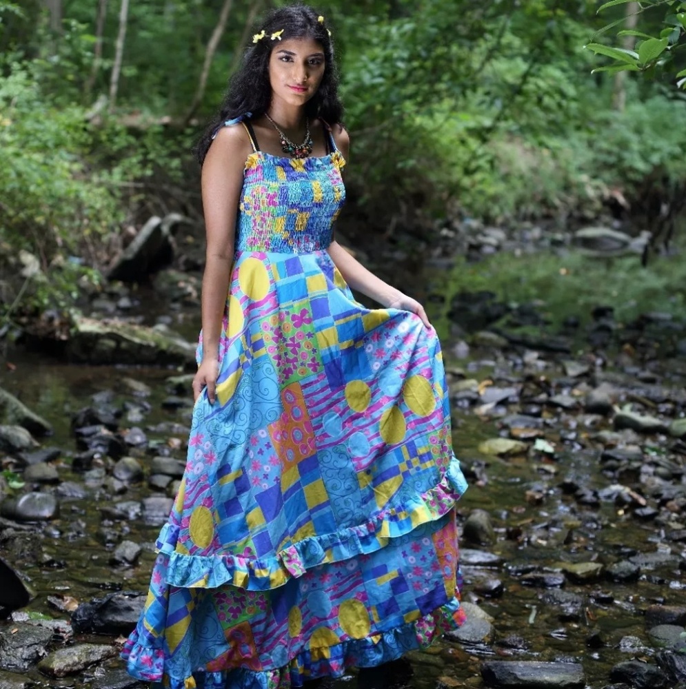 Vintage multicolor dress - Picture 1 of 2